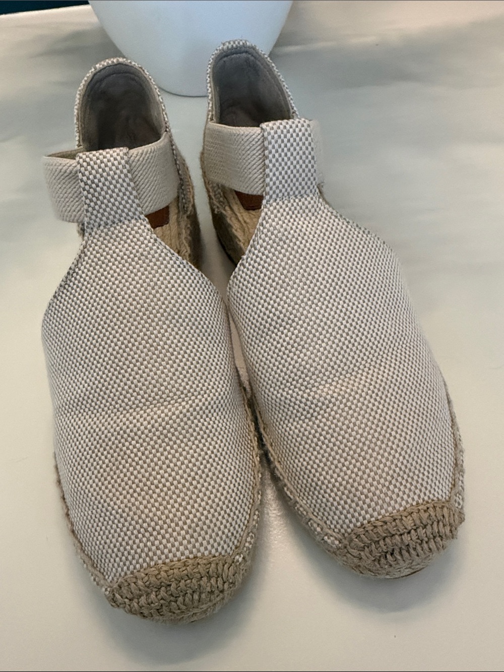 Tory Burch Beige Canvas Espadrille Slip-On Shoes